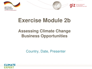 Exercise Module 2b Assessing Climate Change Business Opportunities
