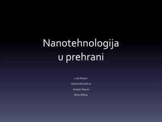 Nanotehnologija u prehrani