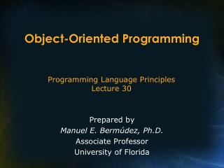 Object-Oriented Programming