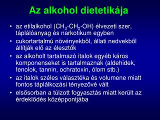 Az alkohol dietetikája