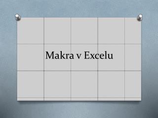 Makra v Excelu