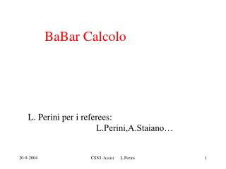 BaBar Calcolo