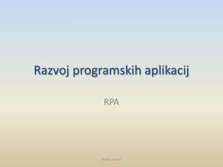 Razvoj programskih aplikacij