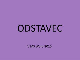 ODSTAVEC