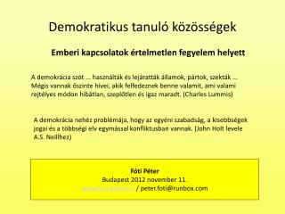 Demokratikus tanuló közösségek