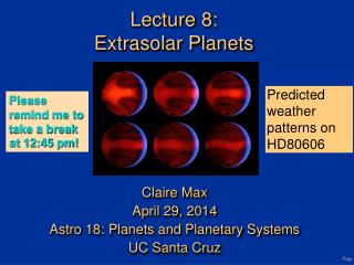 Lecture 8: Extrasolar Planets