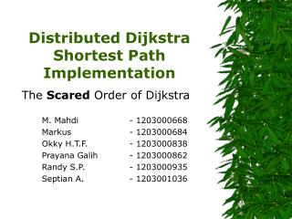 Distributed Dijkstra Shortest Path Implementation