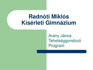 Radnóti Miklós Kísérleti Gimnázium