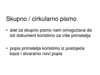 Skupno / cirkularno pismo