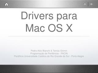 Drivers para Mac OS X