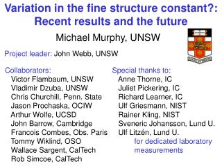 Variation in the fine structure constant?: Recent results and the future