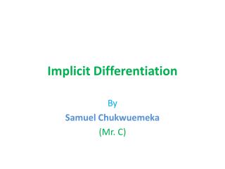 Implicit Differentiation