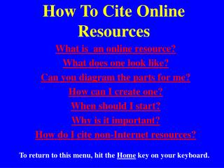 How To Cite Online Resources