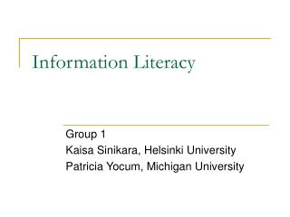 Information Literacy