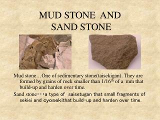 MUD STONE AND SAND STONE