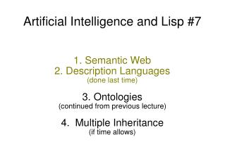Artificial Intelligence and Lisp #7