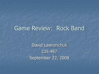 Game Review: Rock Band