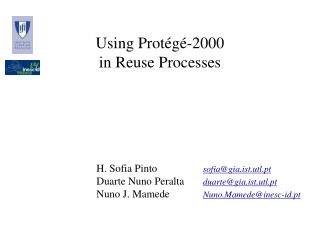 Using Protégé-2000 in Reuse Processes