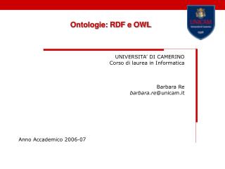 Ontologie: RDF e OWL