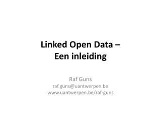 Linked Open Data – Een inleiding