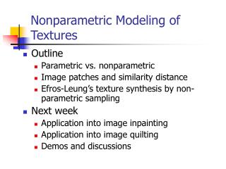 Nonparametric Modeling of Textures