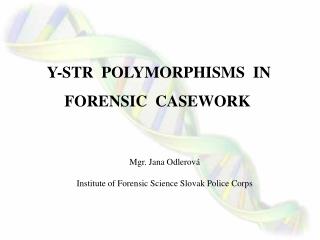 Y-STR POLYMORPHISMS IN FORENSIC CASEWORK