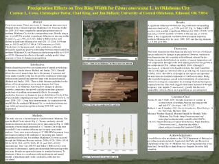 Precipitation Effects on Tree Ring Width for Ulmus americana L. in Oklahoma City