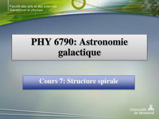 PHY 6790: Astronomie galactique