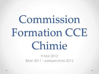 Commission Formation CCE Chimie
