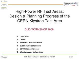 High-Power RF Test Areas: Design &amp; Planning Progress of the CERN Klystron Test Area