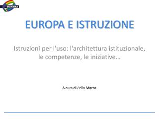 EUROPA E ISTRUZIONE