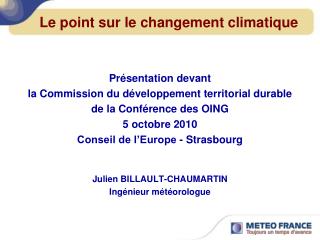 Le point sur le changement climatique