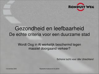 Gezondheid en leefbaarheid De echte criteria voor een duurzame stad
