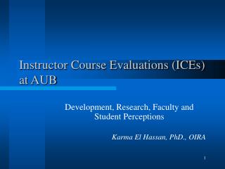 Instructor Course Evaluations (ICEs) at AUB