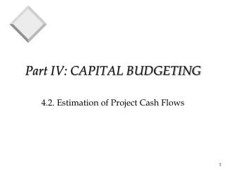 Part IV: CAPITAL BUDGETING