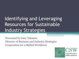 Identifying and Leveraging Resources for Sustainable Industry Strategies
