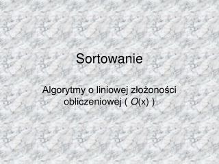 Sortowanie