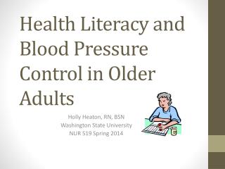 Health Literacy and Blood Pressure Control in Older Adults