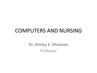 COMPUTERS AND NURSING