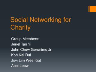 Social Networking for Charity