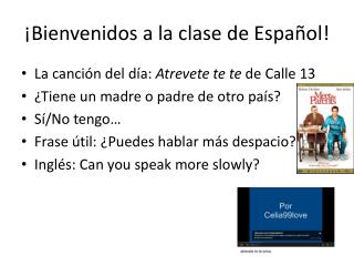 ¡ Bienvenidos a la clase de Español !