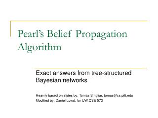 Pearl’s Belief Propagation Algorithm