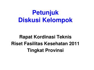 Petunjuk Diskusi Kelompok