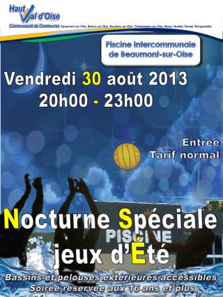 Vendredi 30 août 2013 20h00 - 23h00