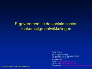 E-government in de sociale sector: toekomstige ontwikkelingen