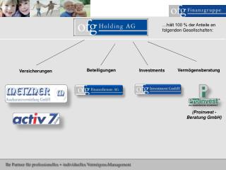 …hält 100 % der Anteile an folgenden Gesellschaften: