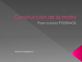 Construcción de la matriz