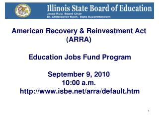 Tim Imler, Division Administrator Funding and Disbursement Services (217-782-5256)