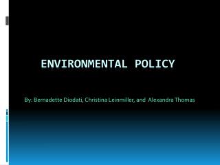 Environmental policy
