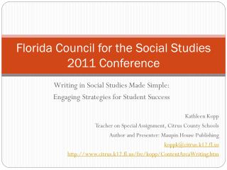 Florida Council for the Social Studies 2011 Conference